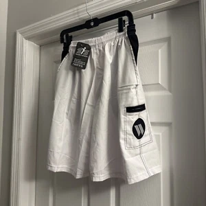 Men’s Worth Draw String Softball Shorts Elastic Pockets Cargo New White - Picture 1 of 7