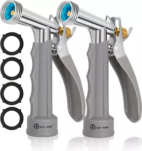 Full Size Garden Hose Nozzle 2 Pack, High Pressure Pistol Grip Water Nozzle Spra - Picture 1 of 12