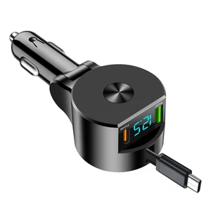 3 in 1 Retractable Car Phone Charger Fast Charging USB Type C Cable for iPhone - Zdjęcie 1 z 11