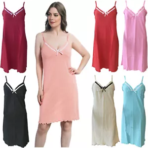 LADIES SOFT COTTON NIGHT WEAR DRESS WOMENS NIGHTIE SHIRT PJ PYJAMAS CHEMISE TOPS - Picture 1 of 7