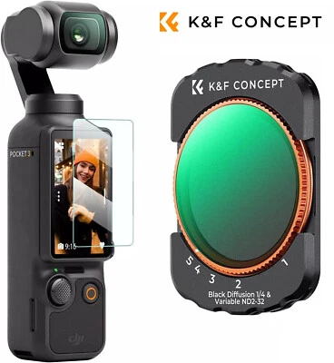 K&F Concept 2in1 Black-Mist 1/4 &ND2-32 Variabler ND Filter für DJI Osmo Pocket 3 - Bild 1 von 4
