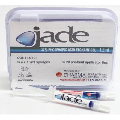 Dharma Research 20-00003 Jade Blue 37% Dental Etchant Gel Syringes 4/Pk 1.2 mL