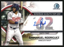 2023 Bowman Chrome Scouts Top 100 Autographs #BTP62 Emmanuel Rodriguez Auto /99