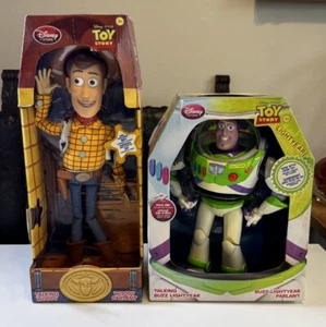 2014 Disney Store Toy Story Pull-String Woody & Buzz Talking Figure Set RETIRE - Picture 1 of 12