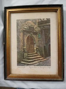 Ernst Geissendorfer "Rothenburg Tauter Etching Print Signed Framed Etch. 804 - Picture 1 of 2