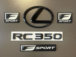 Gloss Black Emblem Badge Logo Fits Lexus RC350 2021 2022 2023 2024 2025 - Picture 1 of 24