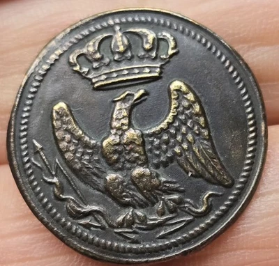 bouton d'officier d'infanterie garde impériale 1er empire 1804   25,19mm - Photo 1/2