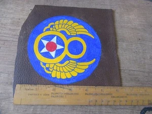 WW2 LEATHER 8th AIR FORCE HAND PAINTED JACKET PATCH A2 G1 BOMBER FLIGHT - Picture 1 of 3