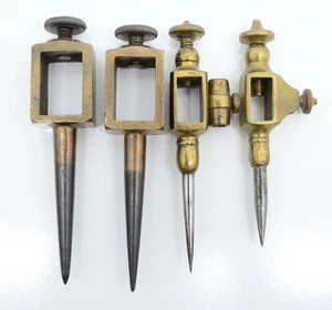 4 Trammel Points (one is damaged Preston), vtg Antique Woodworking Tools - Picture 1 of 18