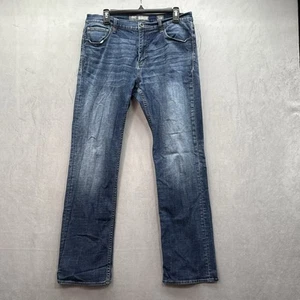 BKE Men's Denim Tyler Straight Leg Jeans Size 34R (34x30) Distressed Whiskered - Picture 1 of 11
