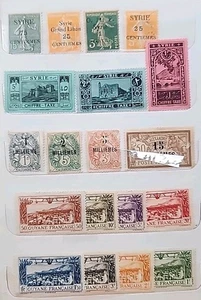 19 Stamps 1901-33 French Office In Alexandria Egypt-Syria-Guyana MNH MLH OG - Picture 1 of 15