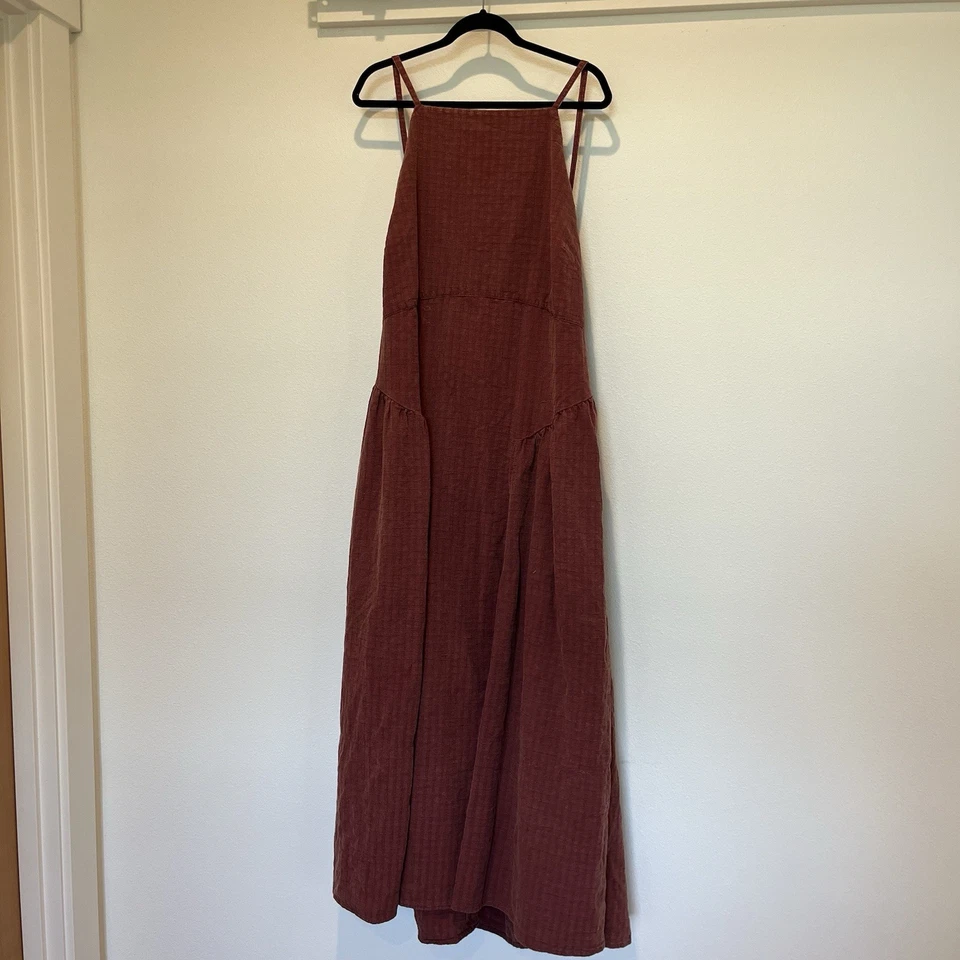 Festi Bohemian Plus Women’s Maroon Red Dress 100% Cotton Bow Maxi Freeppl Anthro - Image 1 of 4