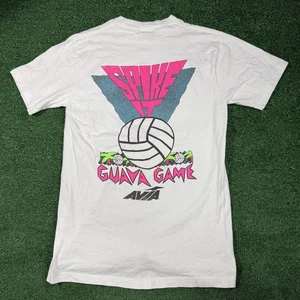 Vintage Avia Spike It Guava Game Volleyball T-Shirt 80s 90s Single Stitch L - Picture 1 of 8