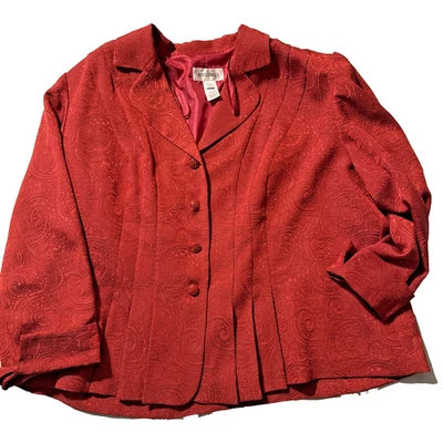 Studio 1 Mujer Chaqueta Roja 24W Talla Grande Traje Abrigo Fiesta de Navidad Foto 1 de 4