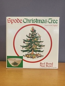 Spode Christmas Tree Nut Bowl Red Rim 5.5" Holiday Decor 3rd In Ltd Series Vtg - Picture 1 of 12