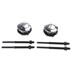 Pack of 2 Toilet Flush Button Replacement Double Push Round Black for Bathroom - Picture 1 of 8