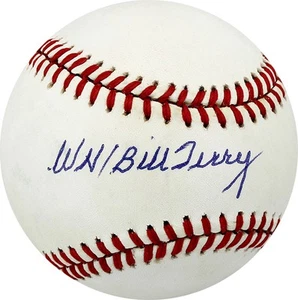 Bill Terry Signed Autographed Official NL Baseball PSA - Picture 1 of 2