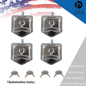 4PCS For Truck Camper RV Tool Trailer Door Latch T-Handle Locking W/ Keys - Picture 1 of 8