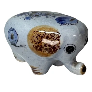 Vtg 70s Ken Edwards El Palomar Mexican Tonala Art Pottery Elephant Figurine Folk - Picture 1 of 9
