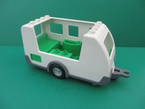 Lego Duplo Wohnwagen weiß grau grün Camping Caravan Urlaub Familie (241223X) - Bild 1 von 4