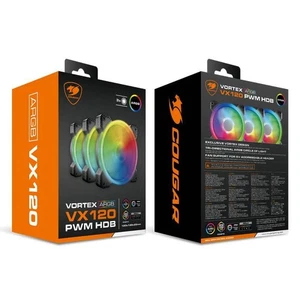 Cougar Vortex ARGB VX120 Kit 3 Ventole 120mm PWM - Afbeelding 1 van 1