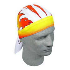 Orange Yellow Firebird Flame Biker Headwrap Durag Doo Rag Headwrap Skull Cap