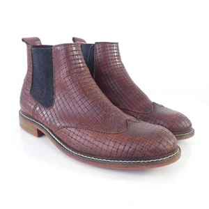 MARC O´POLO Stiefeletten Ankle Boots Waffelmuster Braun Leder Gr. 38 - Picture 1 of 5