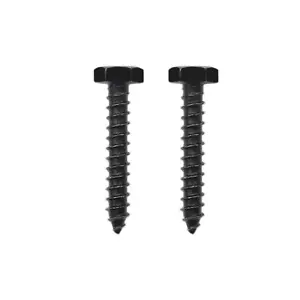 25 Stück Edelstahl schwarz Lag Schrauben 1/4" x 1-1/2" Sechskant Lag Schrauben, Unterlegscheiben inkl - Bild 1 von 12
