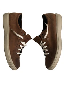 ECCO Shoes Brown Soft Leather/Suede Upper White Soles Size 11 US & EU 45 - Picture 1 of 5