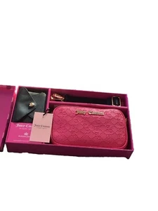 Juicy Couture Free Love Pink Crossbody Bag Gift Set Adjustable Strap Card Case - Picture 1 of 3