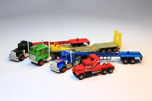 Vintage 1980's Bundle of Trucks Majorette Truck and Semi Trailer Ford Kenworth - Picture 1 of 13