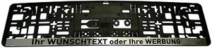 Kennzeichenhalter mit CHROM LEISTE und WUNSCHTEXT ! Nummernschildhalter Werbung - Bild 1 von 3