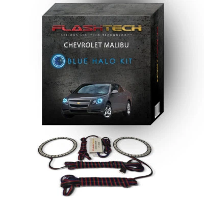 Blue Angel Eye LED Headlight Halo kit for 2008-2012 Chevrolet Malibu Headlights - Image 1 of 2