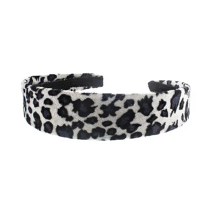 Breites weißes Samt Tier Leopardenmuster Alice Haar Stirnband 3,5 m (1,4 Zoll). - Bild 1 von 1