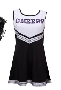 CHEERLEADER FANCY DRESS OUTFIT UNIFORM HIGH SCHOOL CHEER COSTUME DRESS MEDIUM - Picture 1 of 2