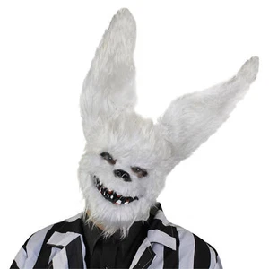 WEISSE KANINCHENMASKE GRUSELIG HALLOWEEN HORROR FANCY KLEID KOSTÜM BÖSER HASE KANINCHEN - Bild 1 von 8