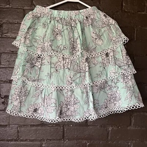 NWOT Letarte Triple Tiered Cotton Skirt Women's Multicolor Size M - Picture 1 of 4