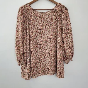 Max Studio Womens Dainty Floral Pullover Blouse Size 2X 3/4 Sleeve Modest Career - Picture 1 of 9