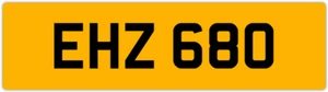 EHZ 680 E 3x3 DATELESS PRIVATE NUMBER PLATE EM EMM EMMA EVE EVA EUAN ERIC ELA ED - Picture 1 of 1