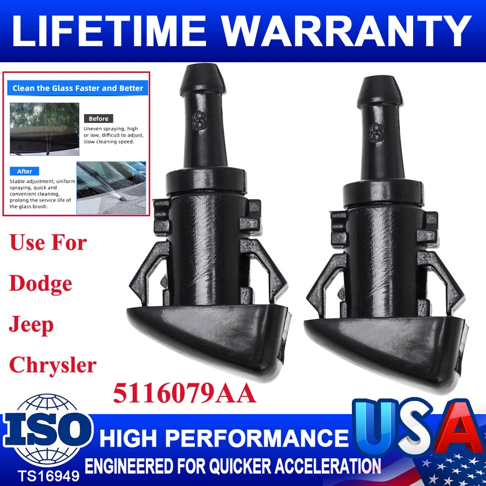 Boquilla de lavado de parabrisas para Dodge Ram 1500 2500 3500 2013 2014 2015 2016 2017 Foto 1 de 4