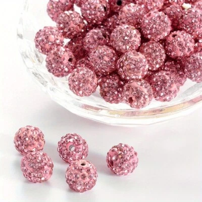 Cuentas redondas de diamantes de imitación de arcilla polimérica de arcilla discoteca de pavé de 100 piezas PP13 Foto 1 de 4