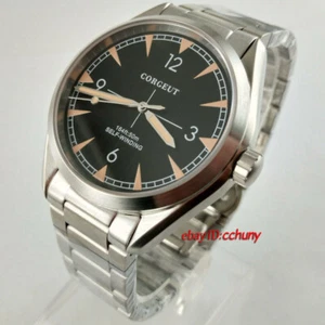 New 41mm corgeut Luminous black dial sapphire glass Automatic mens Watch 2865 - Picture 1 of 5