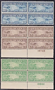 U.S. 1926-27 Map Air Mail C7-C9 4x Mint NH/H, 2 Plate Blocks $ 80++ - Picture 1 of 2