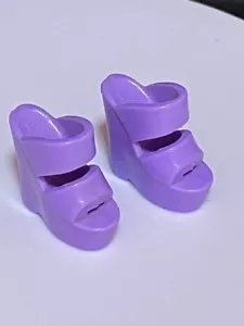 1990's 2000's Barbie Purple Open Toe Strap Platform Heels Shoes - Picture 1 of 2