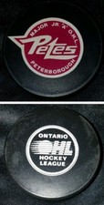 PETERBOROUGH PETES VINTAGE OHL JR. A OFFICIAL INGLASCO CANADA HOCKEY PUCK