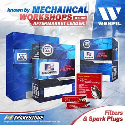 Wesfil Platinum Spark Plugs Filter Kit for Mitsubishi Triton MK 3.0L 6G72 96-06 - image 1 of 3