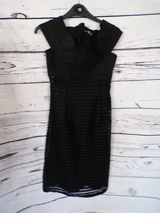 LADIES BOOHOO BLACK TEXTURED SLEEVELESS SHORT DRESS SIZE 10 - Picture 1 of 4