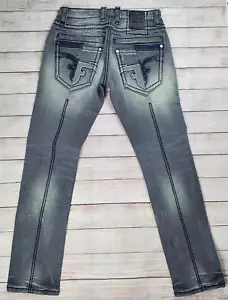 Rock Revival Haskel Alt-Straight Jeans Distressed Men’s Size 32 X 34 - Picture 1 of 12