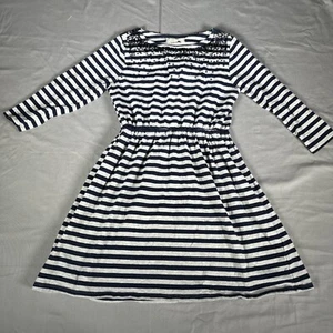Vestido Soprano Rayas Lentejuelas Azul/Gris Ajuste y Acampanado Manga 3/4 Niñas M (10/12) - Imagen 1 de 9