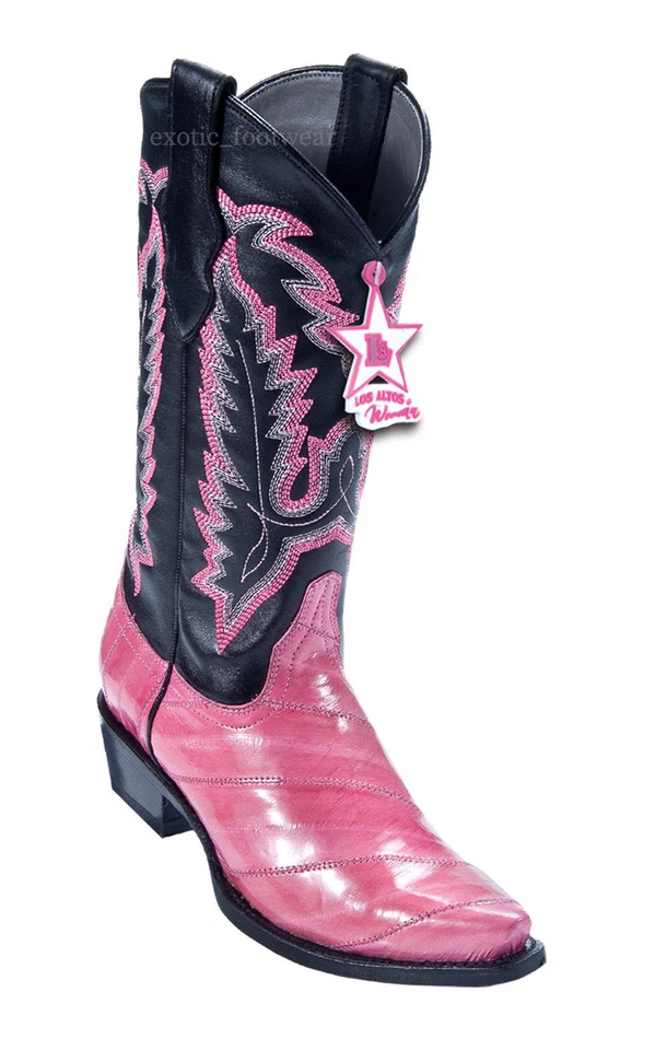 BOTA VAQUERA WESTERN MUJER LOS ALTOS ROSA ANGUILA GENUINA PUNTA CORTA 340825 Foto 1 de 1